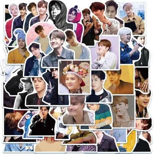 50 Pcs /Pack Jackson Hand Account Sticker Wang Jiaer Star Peripheral Photo Sticker Mobile Phone Computer Luggage Decoration