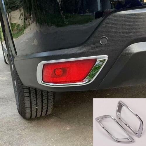 2X Car Rear Bumper Fog Light Lamp Decoration Frame Stickers For Subaru Forester 2019 Exterior Car Styling Cover Trim Chrome ABS