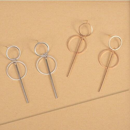 New Fashion Stainless Steel Earrings Gold And Silver Color Metal Earrings For Women Jewelry Drop Earrings 2021 Trend For Teenage