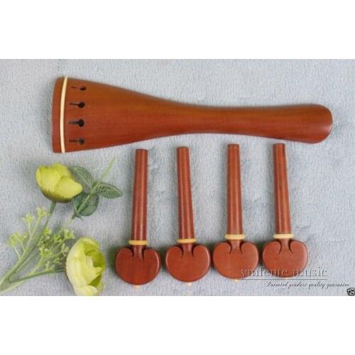 New 4/4 Solid wood Cello Tailpiece pegs Bone Inlay Cello Accessories & parts
