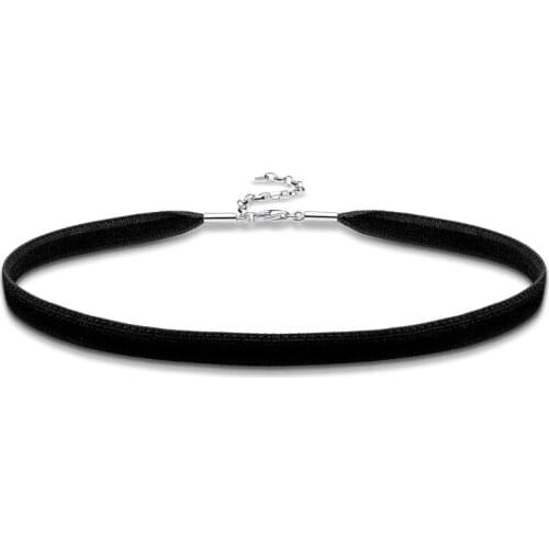 Black Velvet Collar Choker Necklaces fit Bead Charm 925 Sterling Silver Thomas Style Trendy Basic Cord DIY Jewelry Accessories