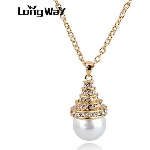 LongWay Necklaces For Women 2019 Gold/Silver Color Necklace Gift Long Chain Necklaces & Pendants Jewelry Wholesale SNE140379