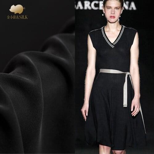 Sand wash 40mm heavy crepe silk fabric 138cm luxury treasure pendant cheongsam dress black silk fabric wholesale silk cloth