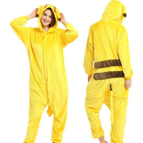 Adult Animal Pajama Sleepwear Anime Totoro Tiger Rabbit Penguin Cosplay Kigurumi Women Flannel Onesie Hooded Halloween Pijama