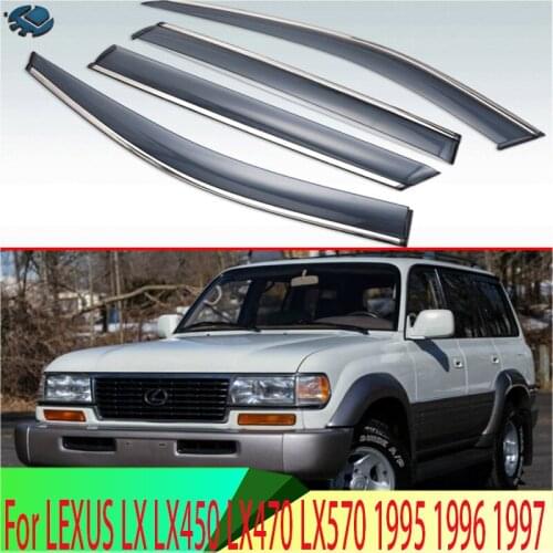 For LEXUS LX LX450 LX470 LX570 1995 1996 1997 Plastic Exterior Visor Vent Shades Window Sun Rain Guard Deflector 4pcs