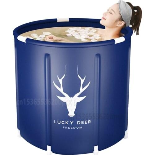 Cylindrical Thickened Bathtubs Adult Large Full Body Foldable Bath Tub Hot Eco Friendly Tina Plegable Bathroom Products 70cm