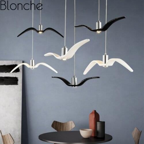 Birds Pendant Lights Vintage Lamp Resin Bird Fabric Lampshade for Kitchen Lighting Study Dining Room Retro Loft LED Pendant Lamp