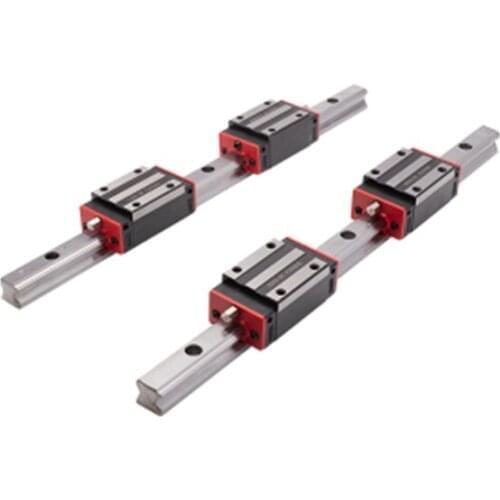 CNC square guide linear rail 2 PCS HGR15 any length+4 PCS HGH15CA /HGW15CC carriage slides for CNC
