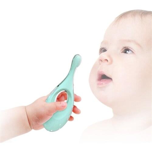 Infant Baby Kids Soft Silicone Toothbrush Tongue Cleaning Brush Teether