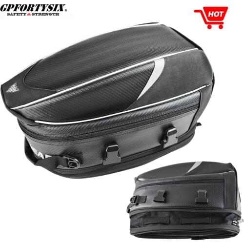 Carbon Fiber For Motorcycle Bag Travel Suitcase Backpack Moto Package Waterproof Motorcycle Tail Bag Saddlebags Trunk For Scoote