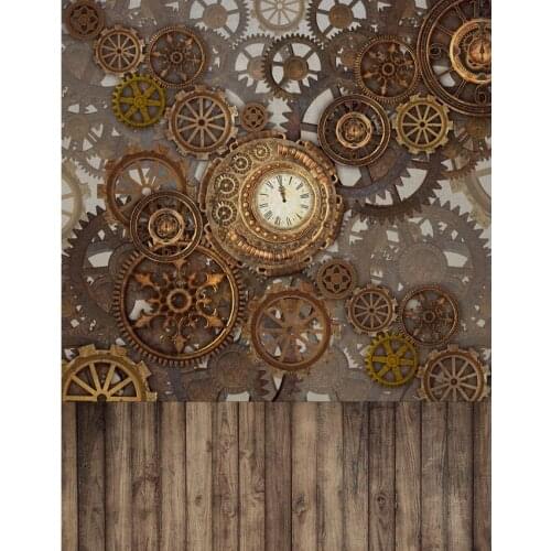 TR Industrial Mechine Backdrops for Newborn Photography Wood Floor Baby Birthday Photocall Sailing fondos de estudio fotografia