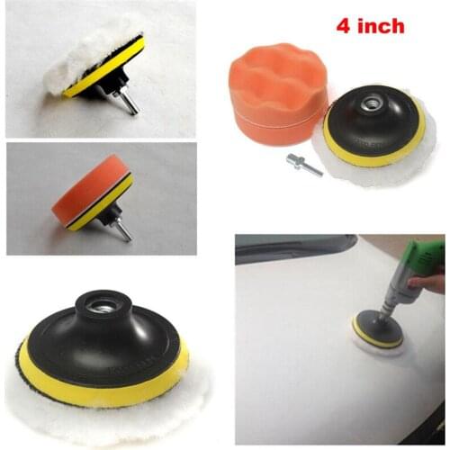 Youwinme 4 Inch Car Paint Care Polishing Sponge Waxing Buffing Pads Kit Compound For Auto Car Wash Cleaning Tool 7Pcs/Set