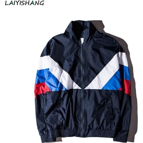 Spring Summer Streetwear Men/Women Young Thin Loose Outerwear Classic Navy Tricolor Long sleeve Windbreaker jacket