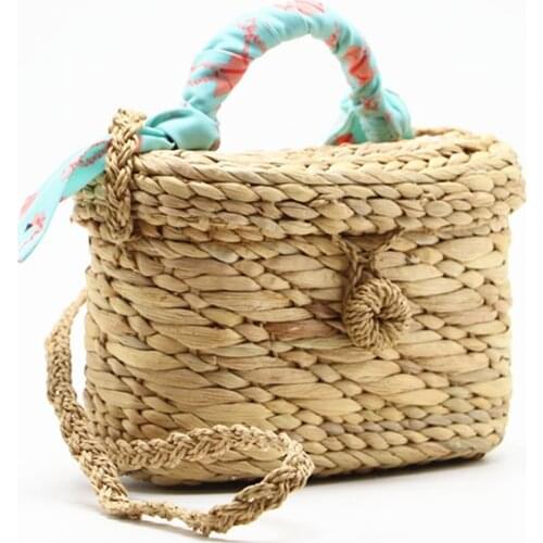 High-quality Elegant Female Box Bohemian Handmade Straw Bags Womens Summer Bag Vintage Rattan Bag Beach Shoulder Bag Rattan Bag