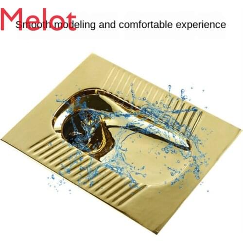 Gold Toilet Flushing Cistern Set Ceramic European-Style Silver Color Toilet Anti-Blocking Deodorant Squat Potty Chair Urinal