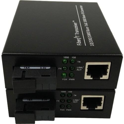 1 pair 1000base 1.25G SC Simplex mode Fiber Optic RJ45 Enternet Media Converter Netlink converter fiber optic transceiver 20KM