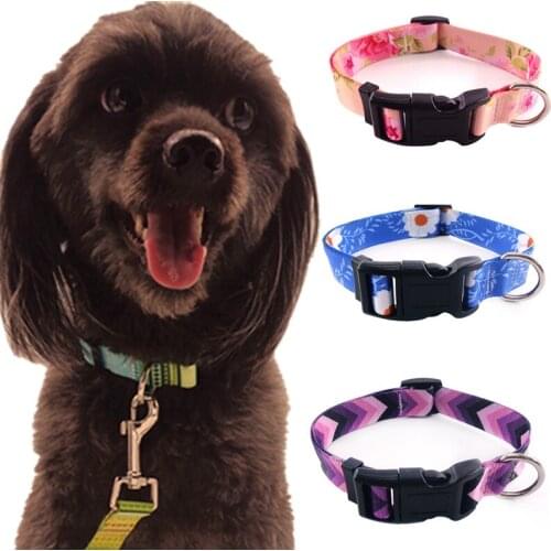 1PC Fashion Dog Collar Bohemian Style Adjustable Pet Collar Durable Pet Supplies Pet Necklace Printed Collar Dog Accessories