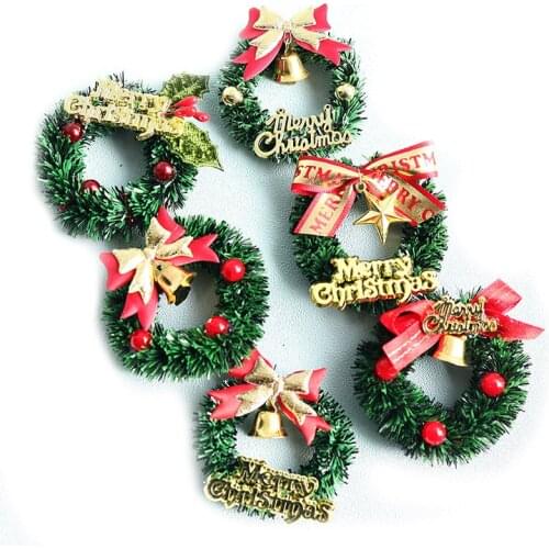 1Pc 1:12 Dollhouse Miniature Mini Christmas Garland Wreath Model Dollhouse Decor Accessories Random Send