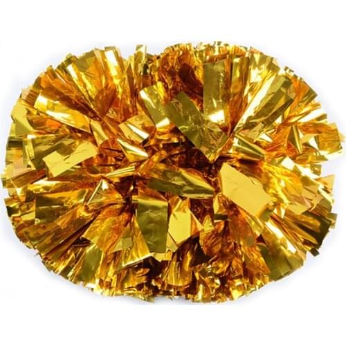 1pc Cheerleading Flower Ball Metallic Handle Cheer Dance Show Party Festival Decoration Handheld Party DIY Decorations