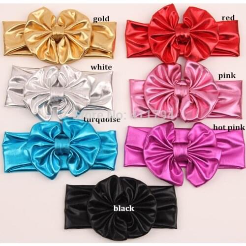 10 pcs/ lot , Head wraps, Metallic Messy Bow Headwraps 7 colors