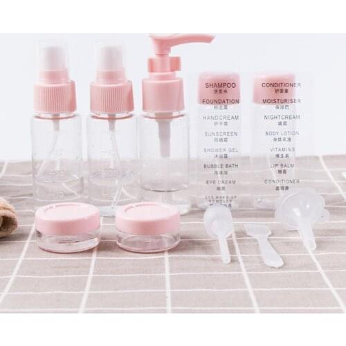 10pcs Portable Travel Cosmetic Spray Bottle Set Perfume Mist Water Pressed Suit Classic Colors and Simple Durable Design