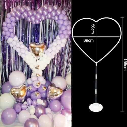 155cm Heart Shaped Ballon Stand DIY Balloons Arch Plastic Column Base Latex Balloon Holder for Wedding Birthday Party Decoration