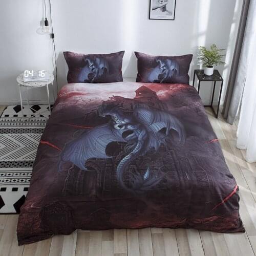 Hot Fashion Home Bedroom Bedding Set 3D Digital Printing Dinosaur Series Bedding Set Duvet Quilt Cover and Pillowcase 3pcs