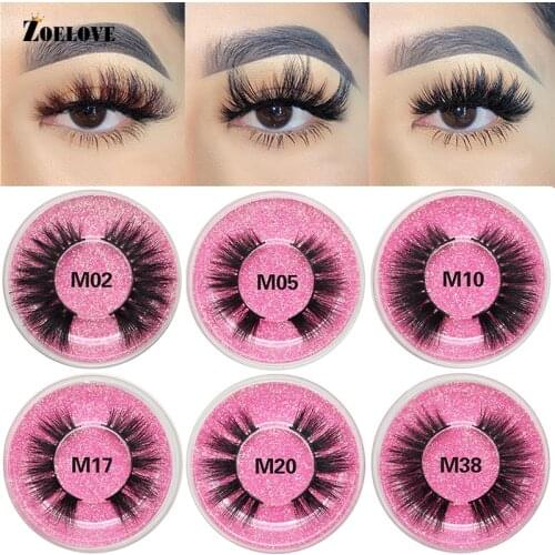 Zoelove 3D Mink Lashes Wholesale False Eyelashes Reusable Natural Long Fake Full Strip Lashes Extension Vendors In Bulk 1 pairs