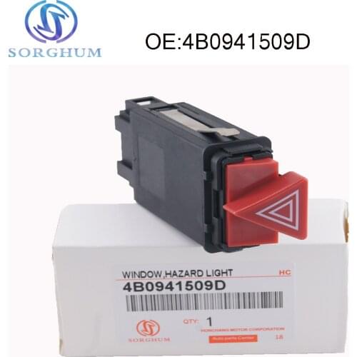 4B0941509D Emergency Hazard Warning Light Flasher Switch Turn Signal Relay Dash Red Button For Audi A6 S6 RS6 C5 1999-2005