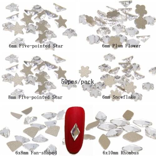 50pcs Gold Backing Glitter Beauty Crystal Strass Glass Rhinestones Many Styles For 3D Nails Art Backpack DIY Design Decorations