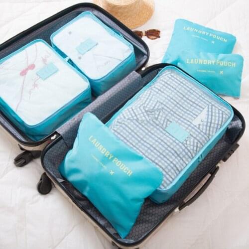 New 6pcs/set Waterproof Closet Underwear Shoes Wardrobe Large Size Luggage Pouch Travel Storage Bag Organizer For Clothes