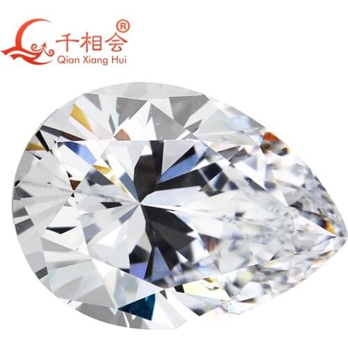 6A quality white color pear shape for cubic zirconia loose CZ stone made by tianzuanjewerly