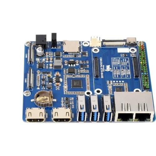 Waveshare Dual Gigabit Ethernet Base Board Designed for Raspberry Pi Compute Module 4, Powerful Ethernet Capability