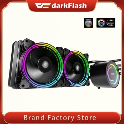 Darkflash PC Case Water Liquid Cooling AIO Cooler Radiator PWM RGB Sync Water Cooler CPU for LGA 2011/115X/2066/AM4/AM3