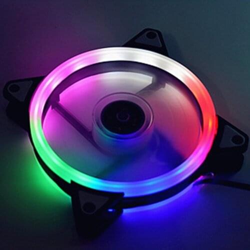 RGB Cooling Fan 120mm Colorful PC Computer Ultra Silent LED Case Fan Heatsink Cooler Cooling Fan DC 12V Blue Red White Radiator