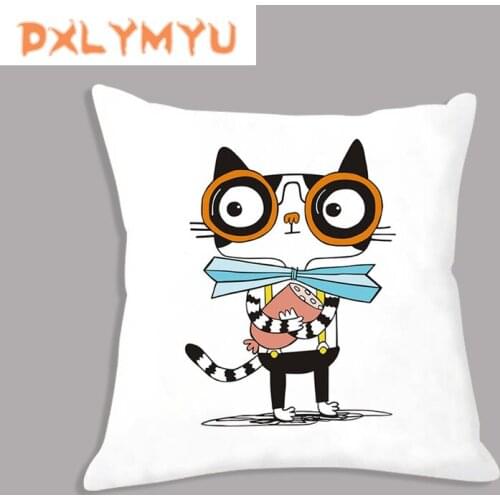 Decorative Soft Cushion Cover Panda Cat Animals Printed Pillow Covers Plush Throw Pillow Case Pillowcase 45x45cm Kids Gifts