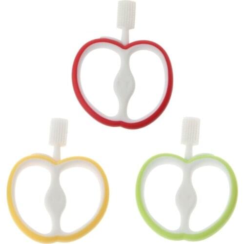 Baby Silicone Training Toothbrush BPA Free Apple Shape Safe Toddle Teether Chew Toys Teething Ring Gift For Infant Baby Chewing