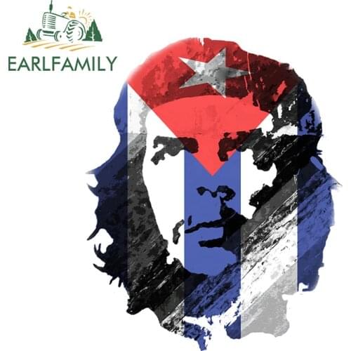 EARLFAMILY 13cm x 10.7cm for Che Guevara Warning Camper Car Sticker Sunscreen Vinyl Car Wrap Decal Personality Trunk Decoration