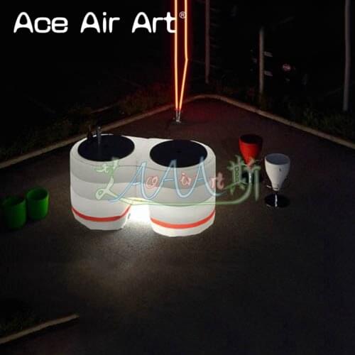 Hot sale inflatable drink bar counter/inflatable concession booth double cylindrical table for advertising