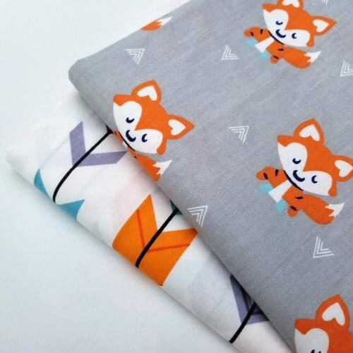 Cotton Twill Fabric Cute Animal Printing Cotton Fabric Home Textile DIY Sewing Quilting Material Crafts Cloth Bedding For Baby