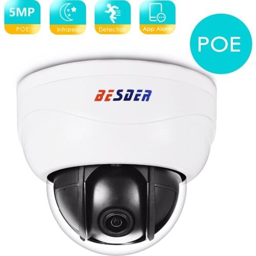 BESDER 2MP 4MP 5MP PTZ Ip CCTV Security Camera DC 12V POE48V Mini Pan/Tilt/Zoom 4X Optical Zoom Speed Dome PTZ Camera CCTV
