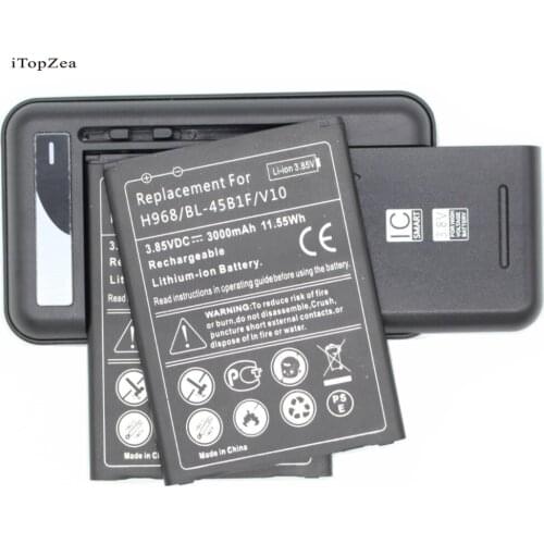 ITopZea 2PCS BL-45B1F Replacement Battery +Universal USB Wall charger For LG V10 H968 H961N H900 H901 VS990 F600 F600L F600S