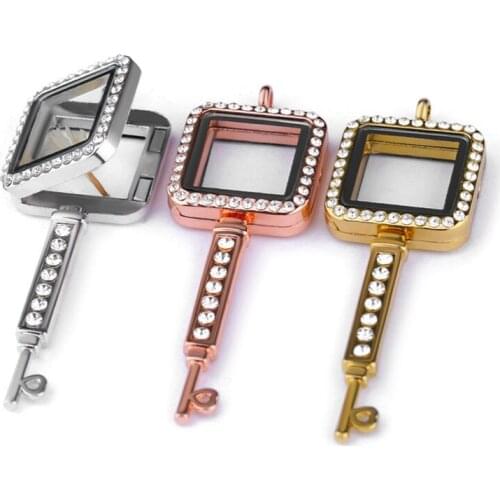 JUYA Fashion Zinc Alloy Diamond Cabochon Photo Box Charms Pendant For Women Men Pendant Necklace DIY Jewelry Making Accessories