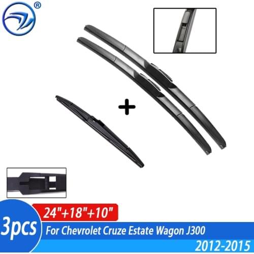 Wiper Front + Rear Wiper Blades Set Kit For Chevrolet Cruze Estate Wagon J300 2012-2015 2014 2013Windshield Windscreen 24"18"10"