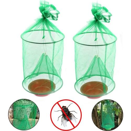 2pcs/set Fly Mesh Net Cage Hanging Trap Catcher Insect Bug Mosquito Traps Repellent Folding Mosquito Capture Catching Killer