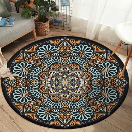 Tapis Non-slip Mandala Style Colorful Floral Pattern Rug Floor Mat Living Room Bathroom Living Room Bedroom Carpet Decor Rugs