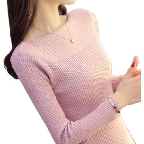 OHCLOTHING 2021 New fashion Spring Autumn sweater slim long sleeve sexy tight Bottoming Knitted Pullovers elegant women sweaters