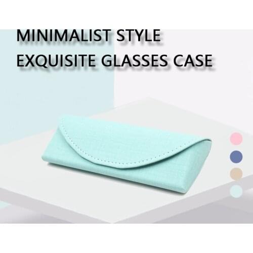 New Fashion PU Leather Cover Sunglasses Case Simple Style Fabric Texture leather Portable Soft Glasses Pouch Box for Women