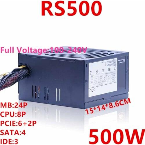 New PSU For Cougar Brand Wide Computer Power Supply for Game Cyber Cafe Desktop Power Supply 500W Power Supply RS500