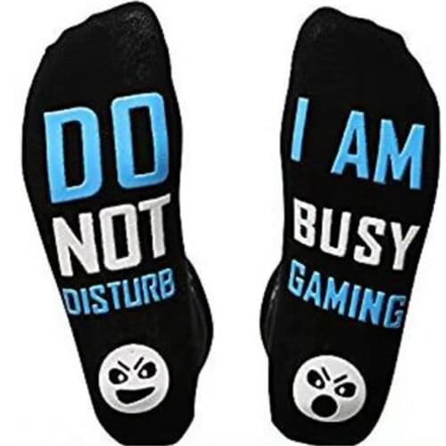 New happy game socks funny letters "DO NOT DISTURB I AM BUSY GAMING" socks home leisure novelty party club socks
